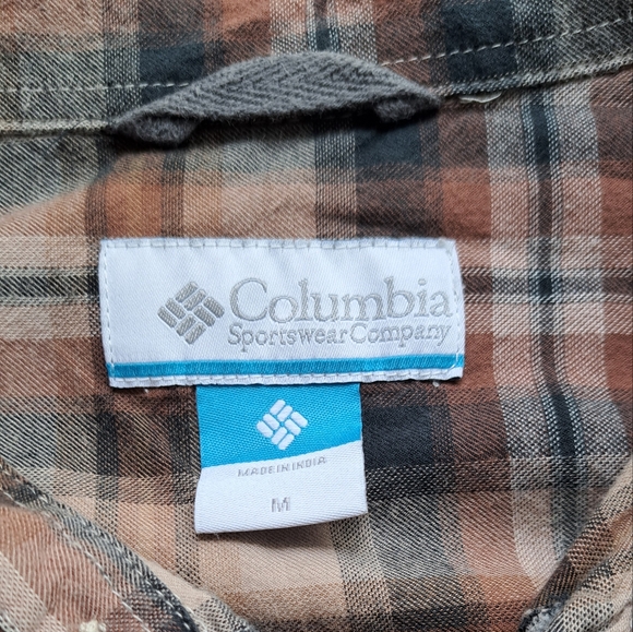 😛COLUMBIA MEN'S PLAID SIZE MEDIUM FULL FRONT BUTTON COLLAR SHIRT - Picture 2 of 5